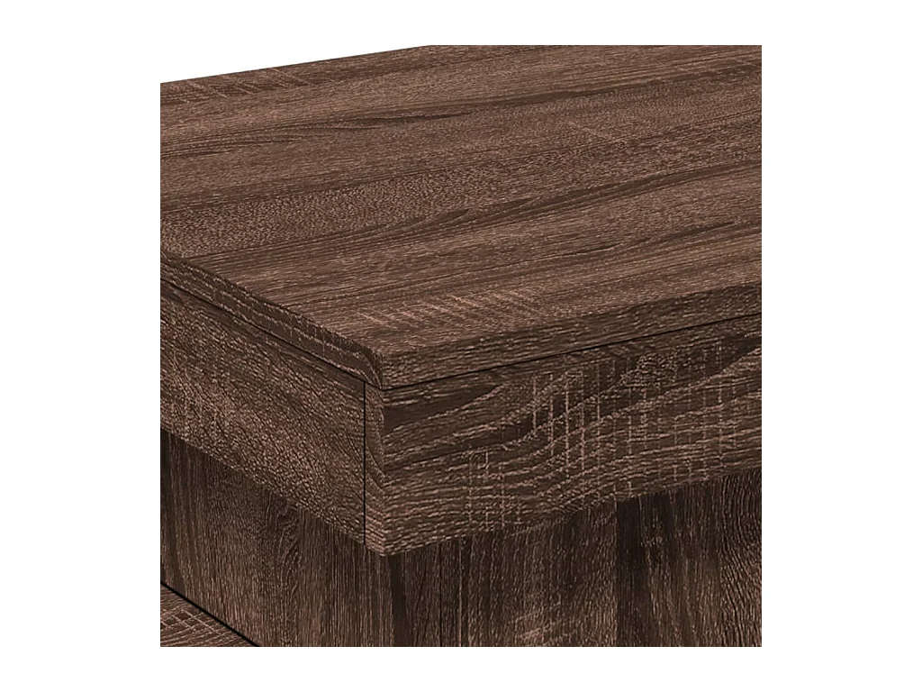 Tavolino con luci LED rovere marrone 50x50x40 cm