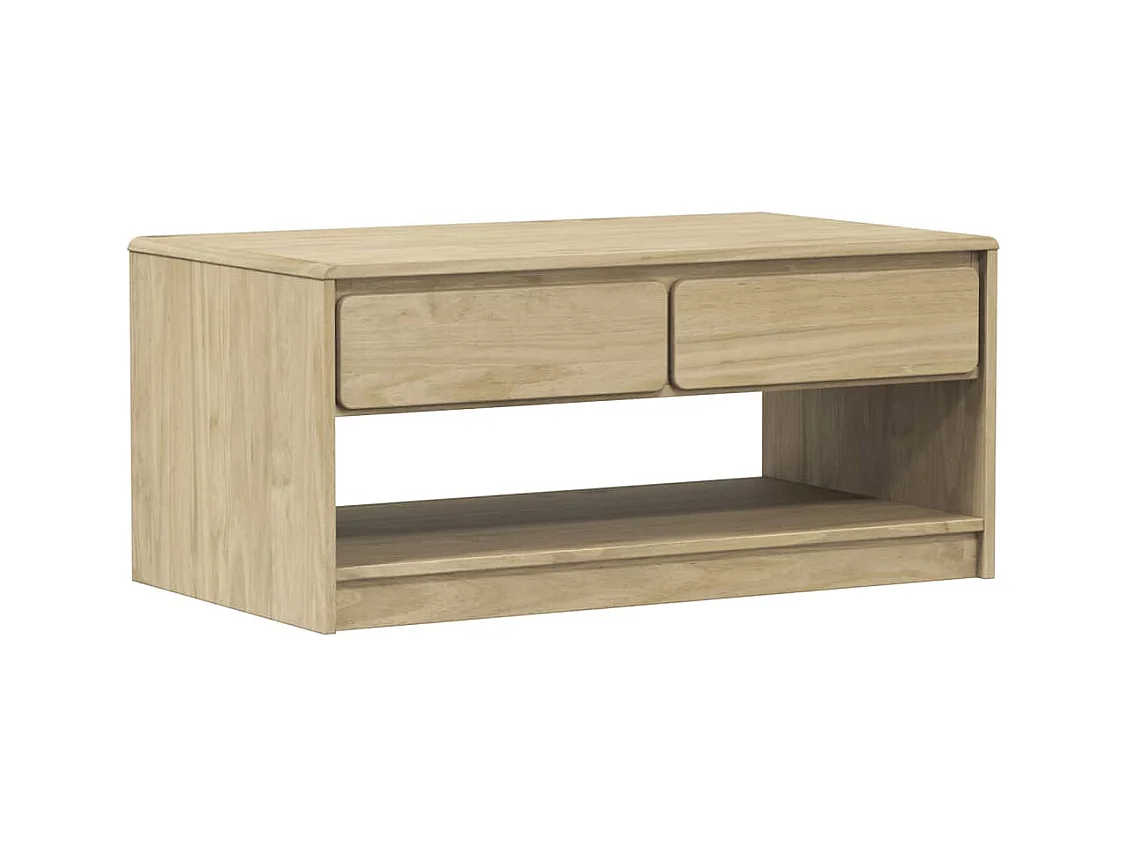 Table basse SAUDA chêne 99x55x45 cm bois de pin massif