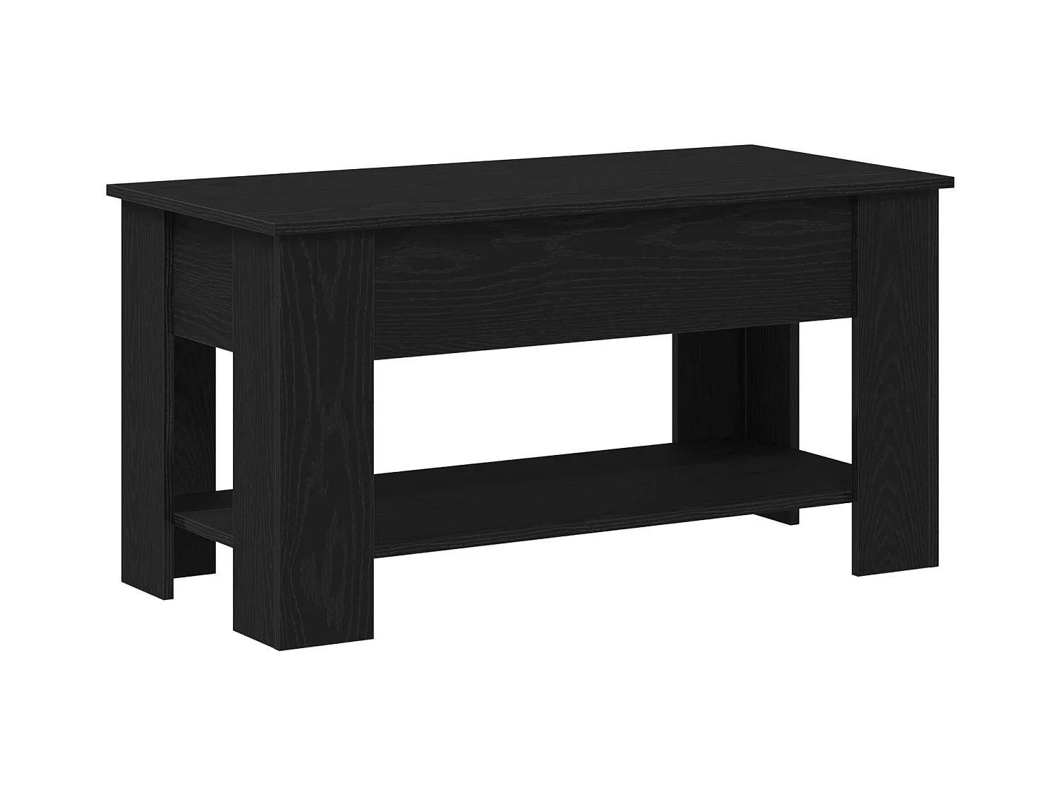 Table basse en chêne noir - 101x49x52 cm en bois d'ingénierie