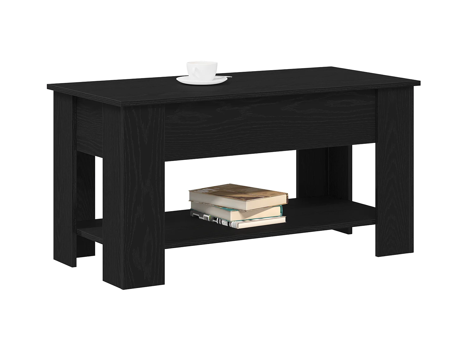 Table basse en chêne noir - 101x49x52 cm en bois d'ingénierie