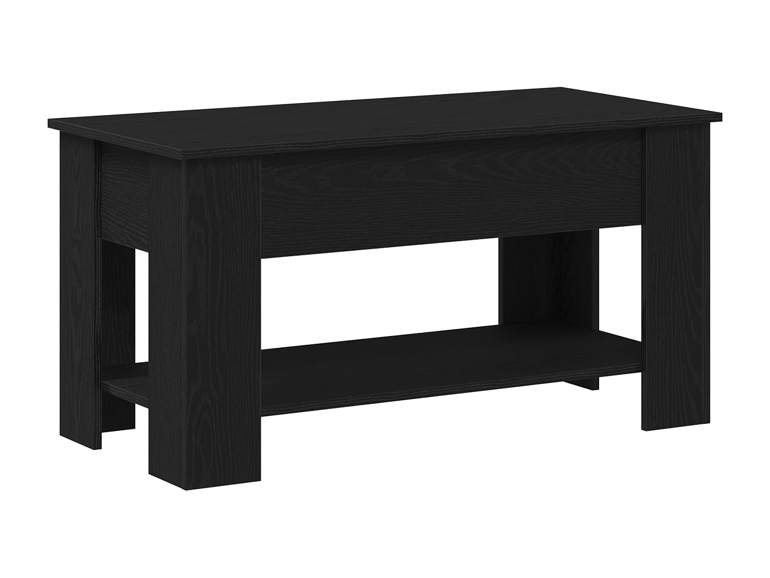 Table basse en chêne noir - 101x49x52 cm en bois d'ingénierie