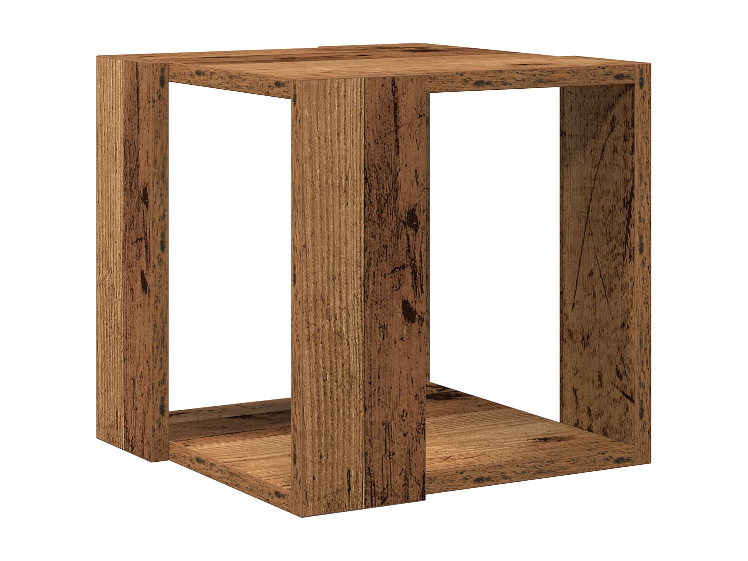 Table Basse Bois Ancien Bois de Récupération Massif 32 x 32 x 30 cm