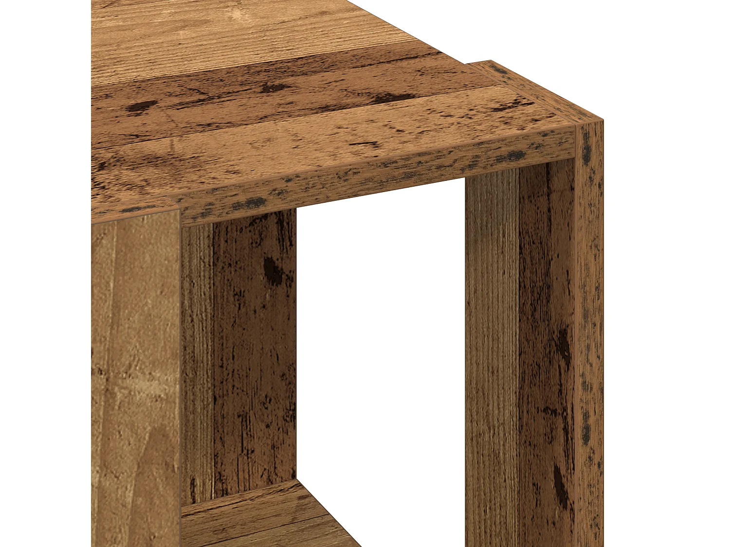 Table Basse Bois Ancien Bois de Récupération Massif 32 x 32 x 30 cm
