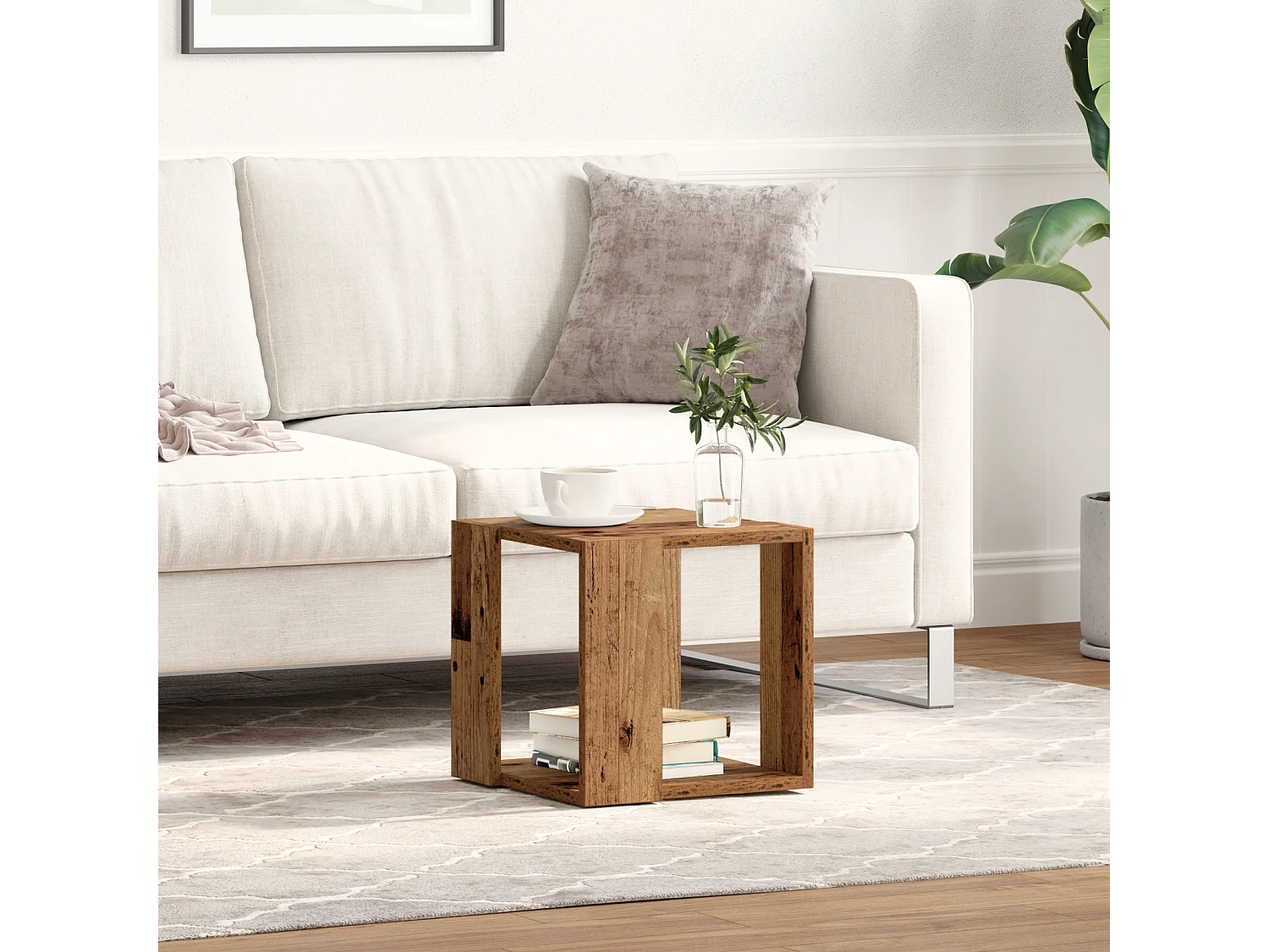 Couchtisch Altholz Massiv Altholz 32 x 32 x 30 cm