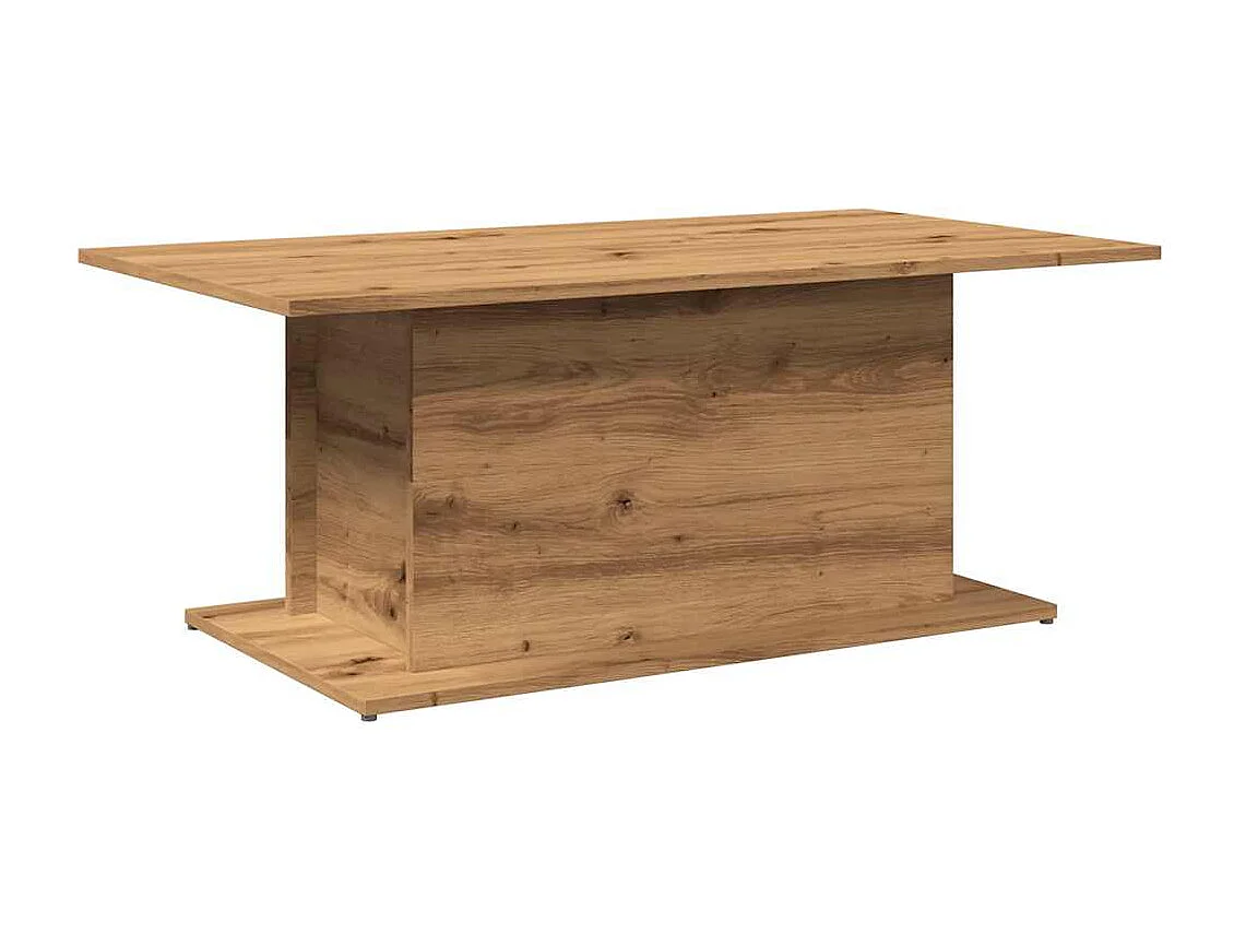 Table basse chêne artisanal 102x55,5x40 cm bois d'ingénierie