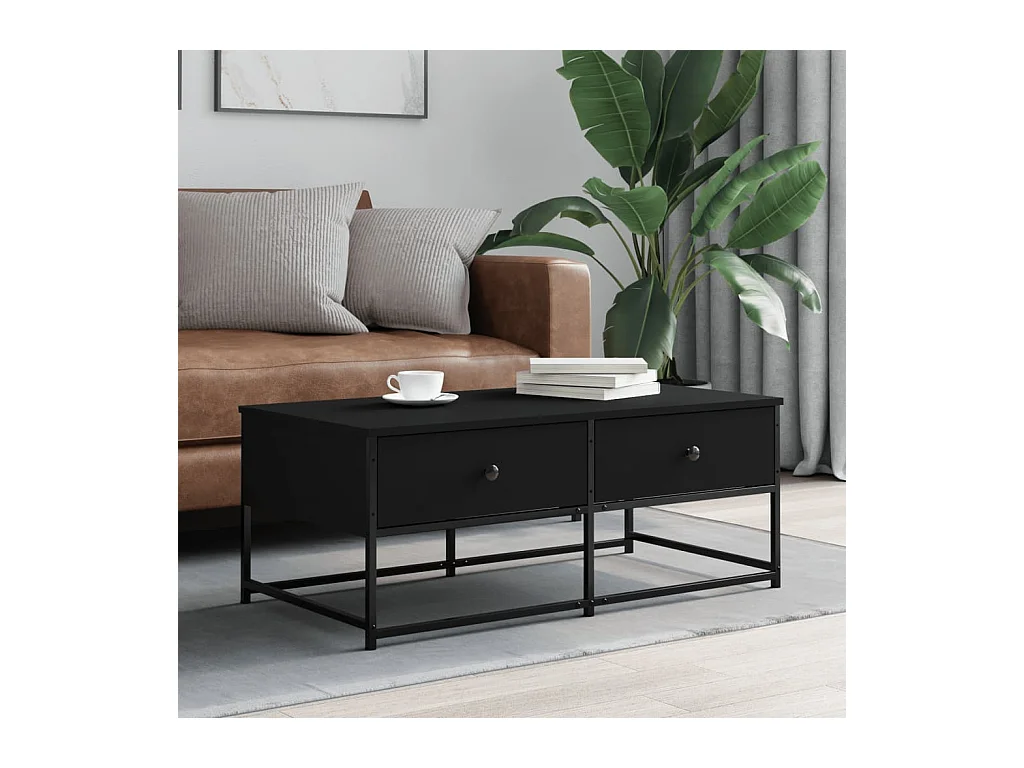 Table basse noir 100x51x40 cm bois d'ingénierie