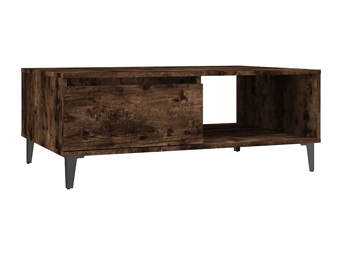 Table basse chêne fumé 90x60x35 cm bois d'ingénierie