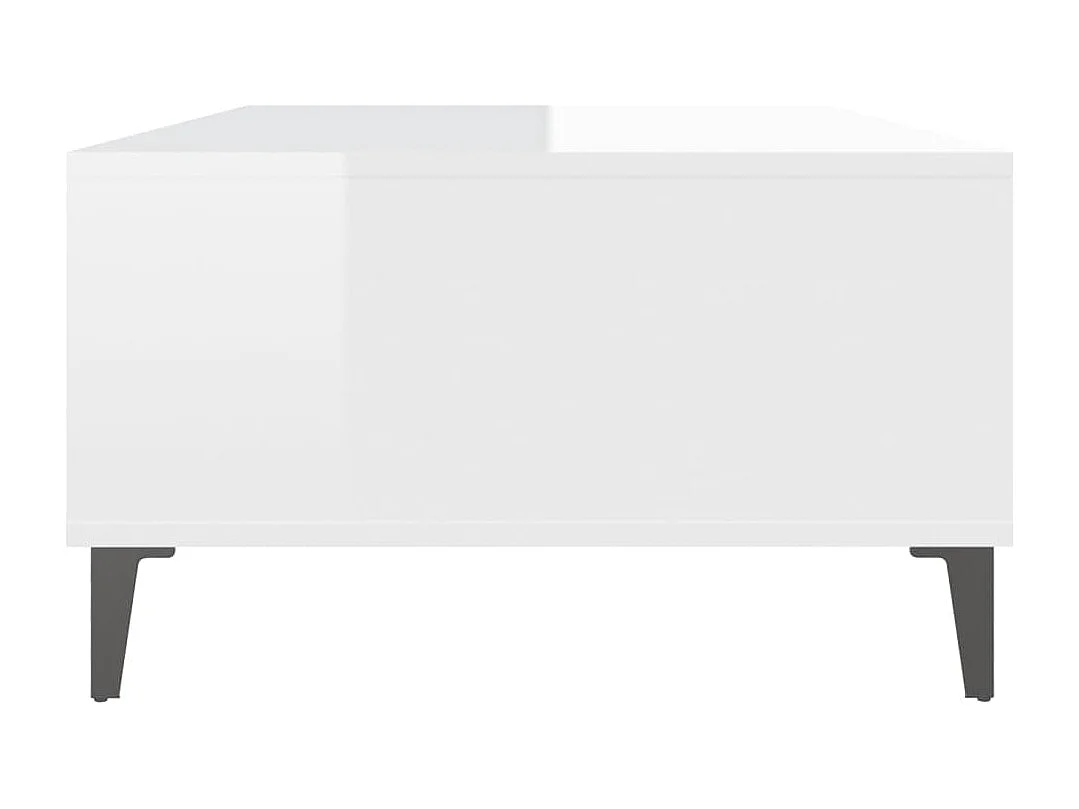 Tavolino bianco lucido 103,5x60x35 cm in legno ingegnerizzato