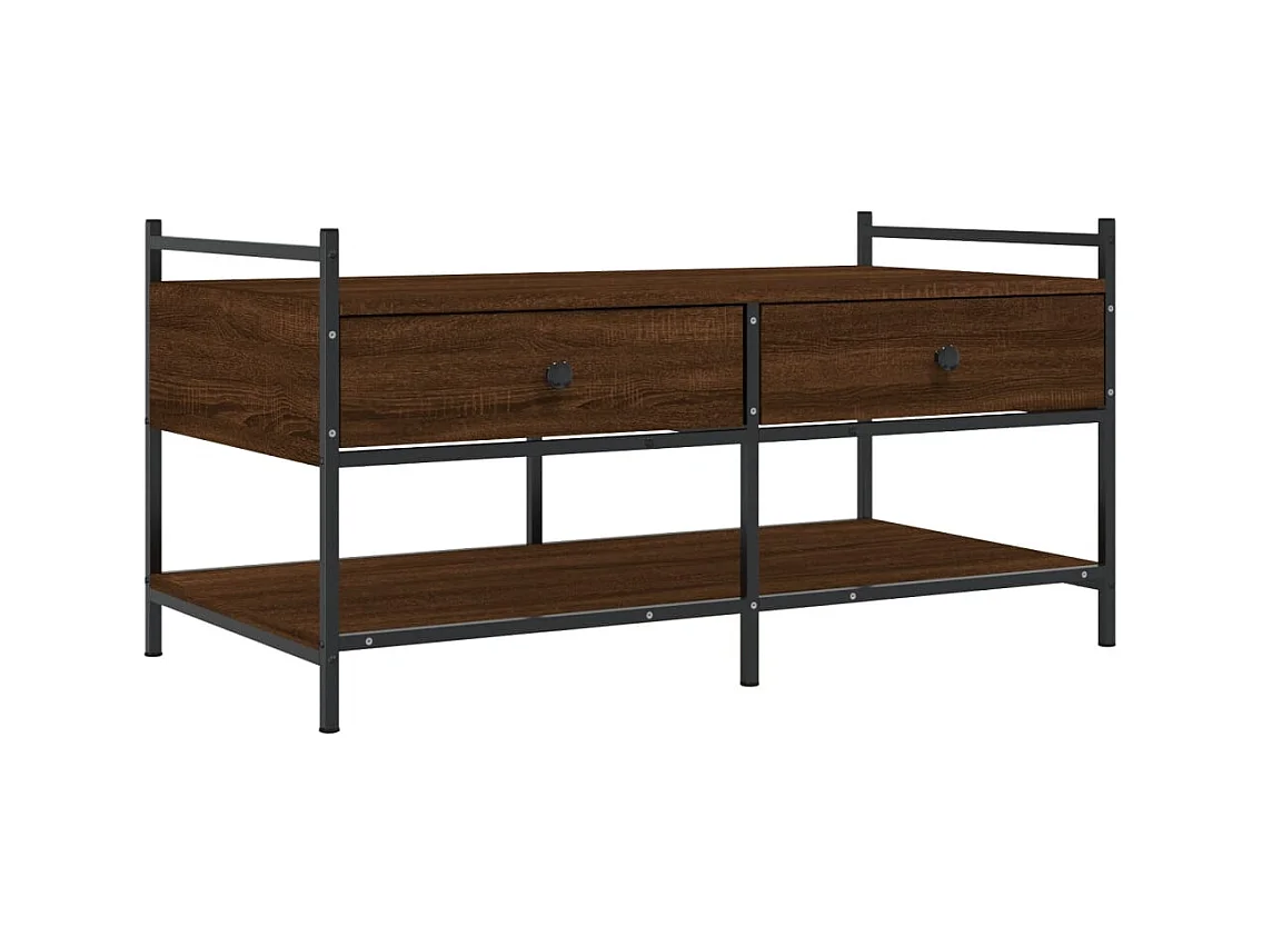 Salontafel bruin eiken 99x50x50 cm bewerkt hout