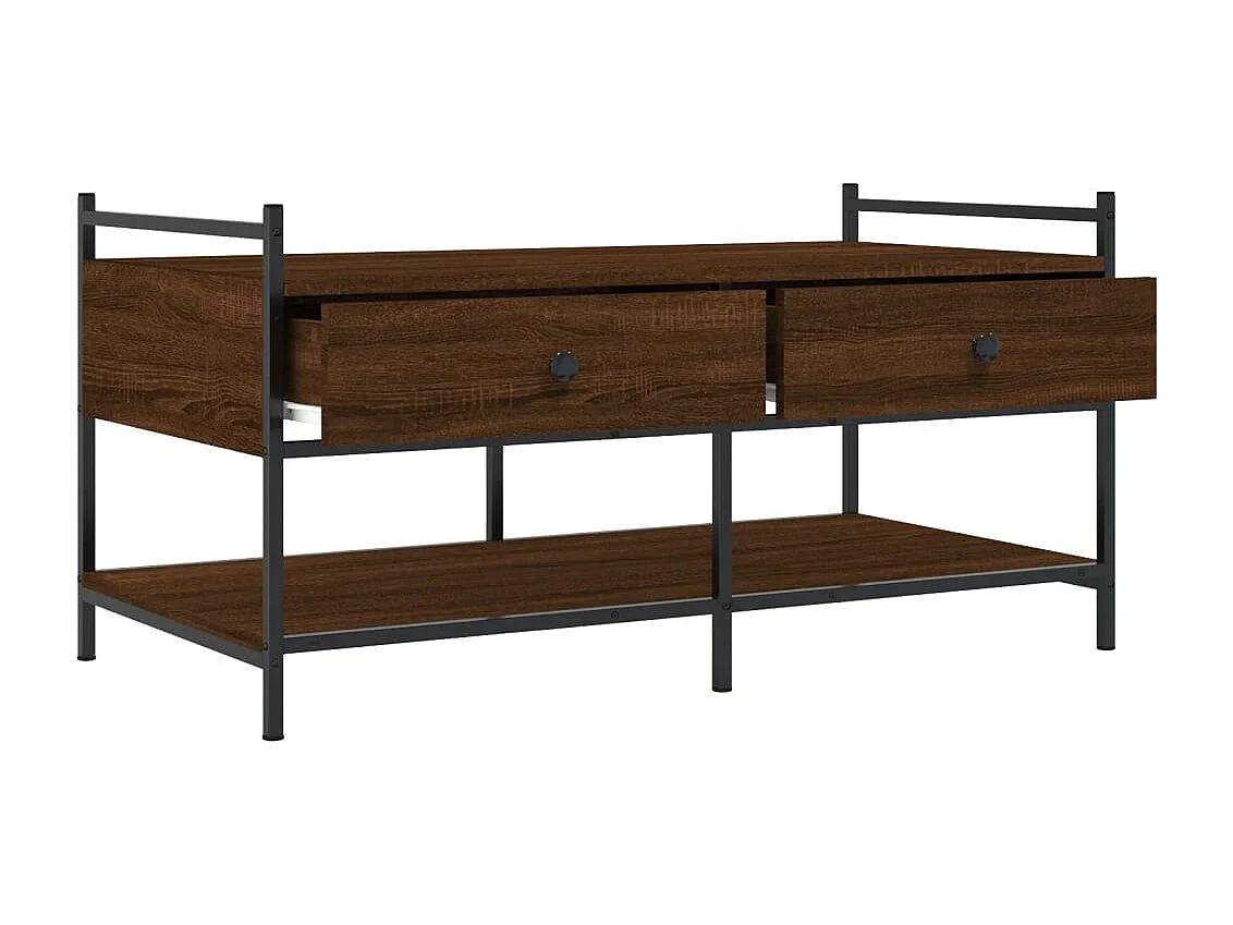 Table basse chêne marron 99x50x50 cm bois d'ingénierie