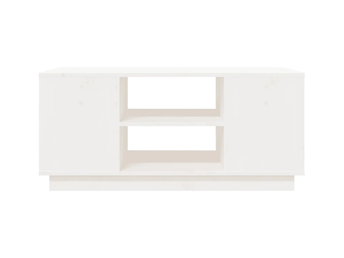 Table basse Blanc 90x49x40,5 cm Bois massif de pin