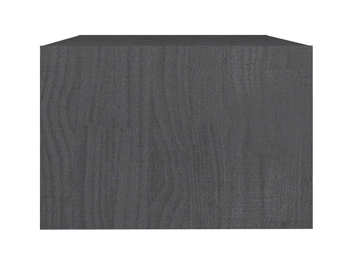 Tavolino grigio 75x50x33,5 cm in legno massello di pino