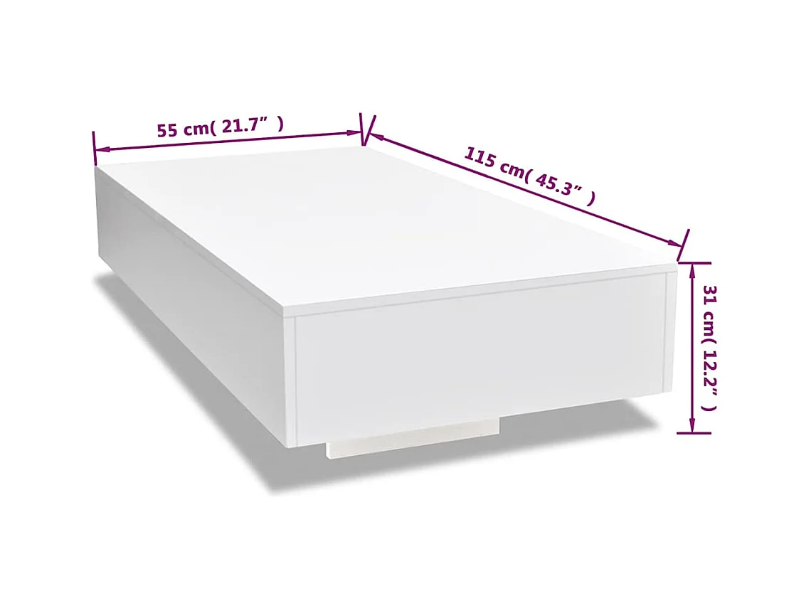 Table basse blanc brillant
