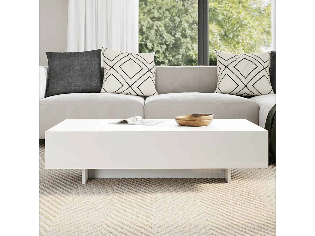 Table basse blanc brillant