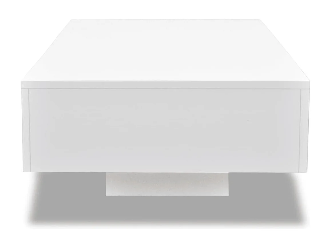 Table basse blanc brillant