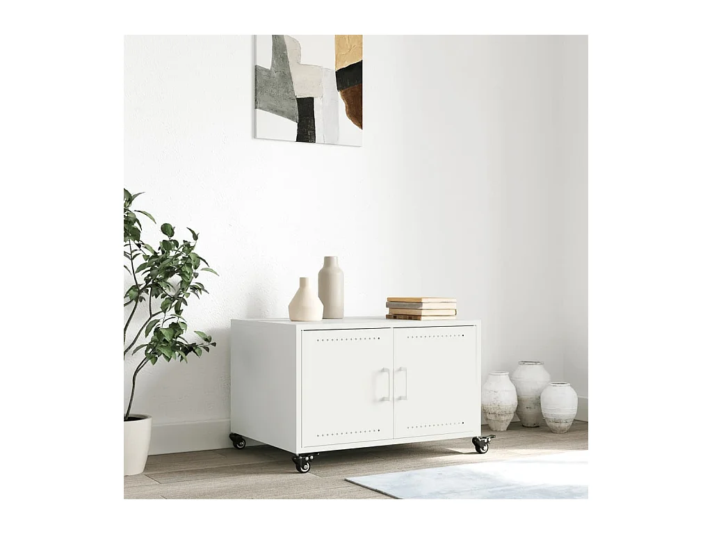 Table basse blanc 68x50x43,5 cm acier