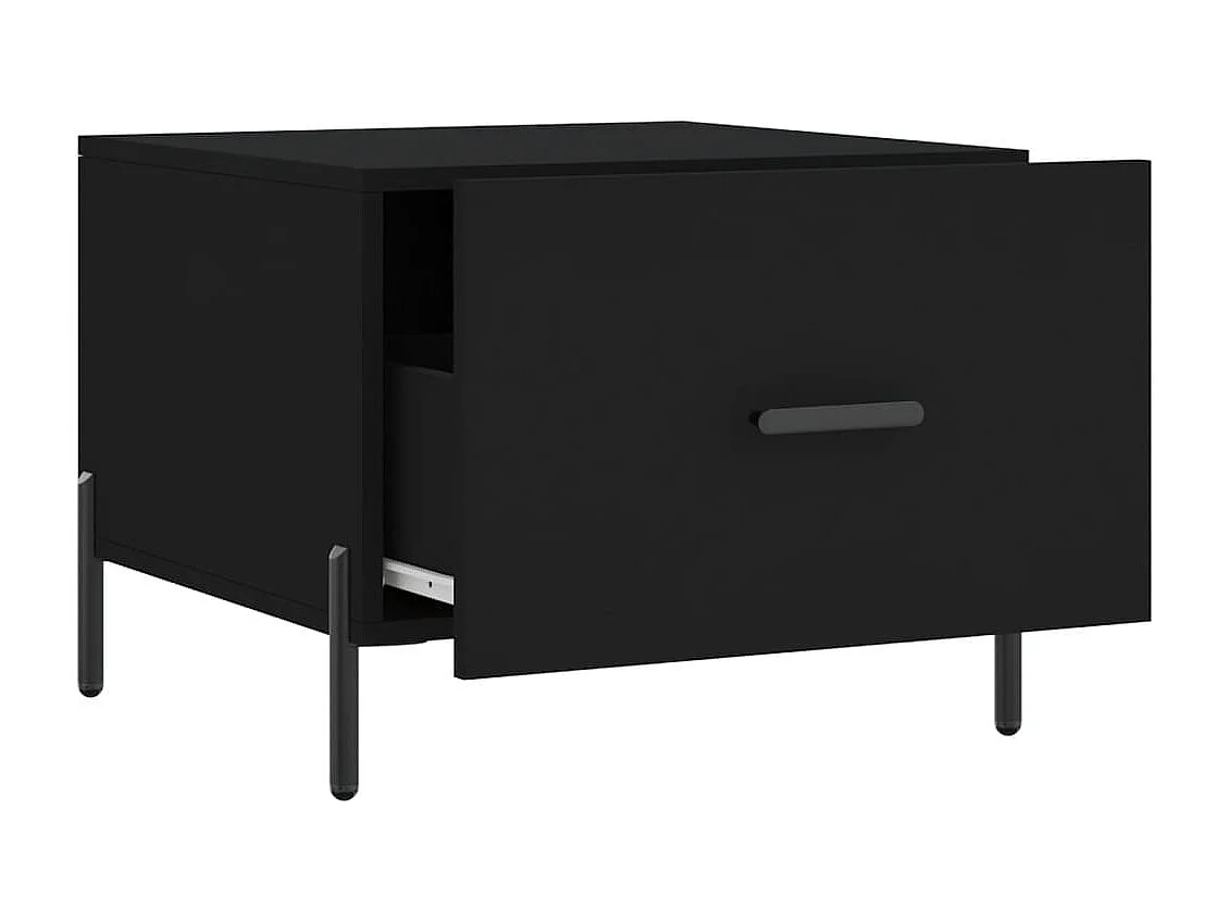 Mesa de centro negra de 50 x 50 x 40 cm de madera de ingeniería