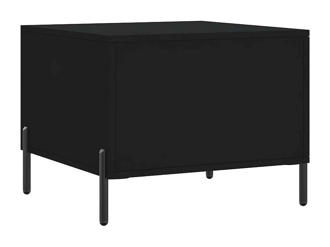 Mesa de centro negra de 50 x 50 x 40 cm de madera de ingeniería