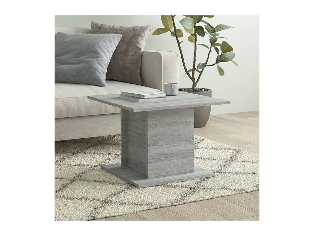 Tavolino Sonoma grigio 55,5x55,5x40 cm in legno ingegnerizzato