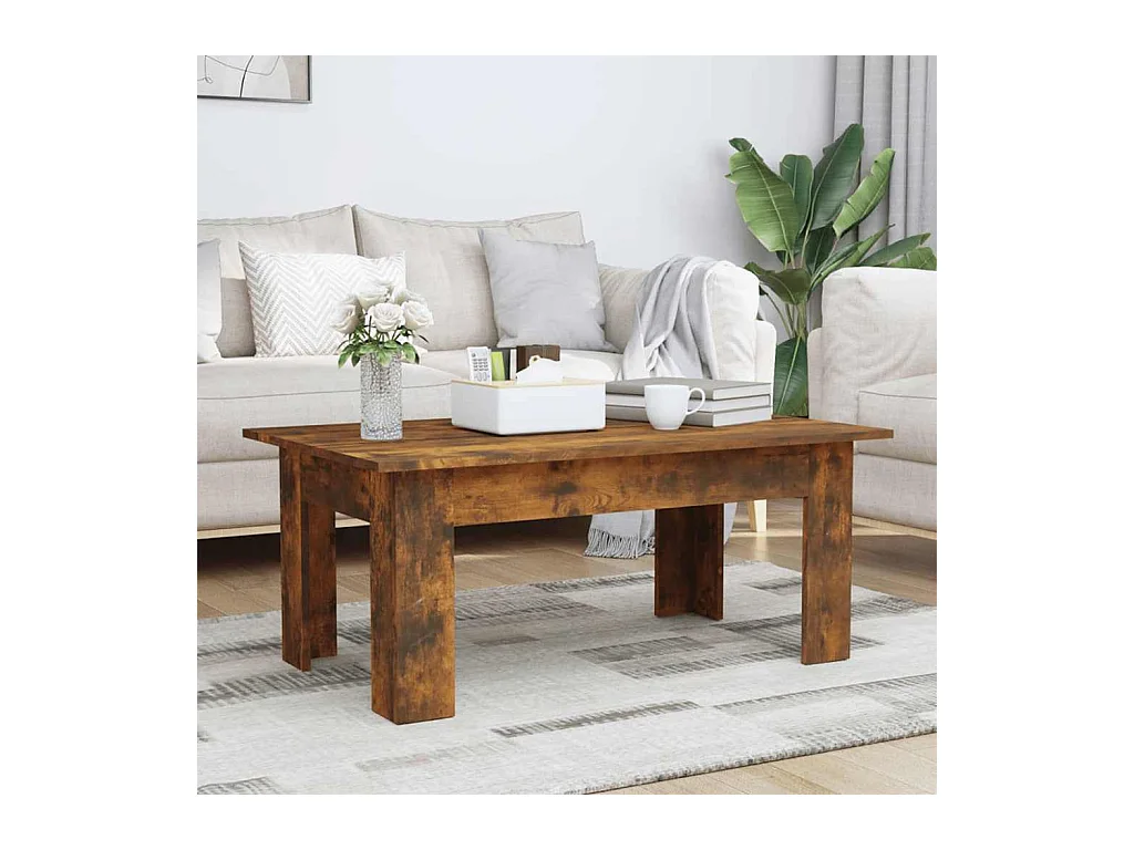 Table basse Chêne fumé 100x60x42 cm Bois d'ingénierie