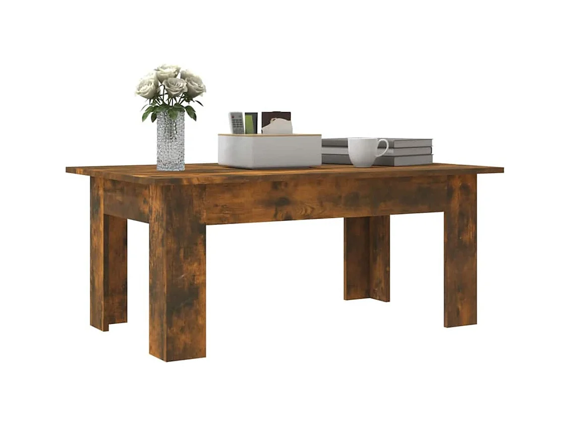 Table basse Chêne fumé 100x60x42 cm Bois d'ingénierie