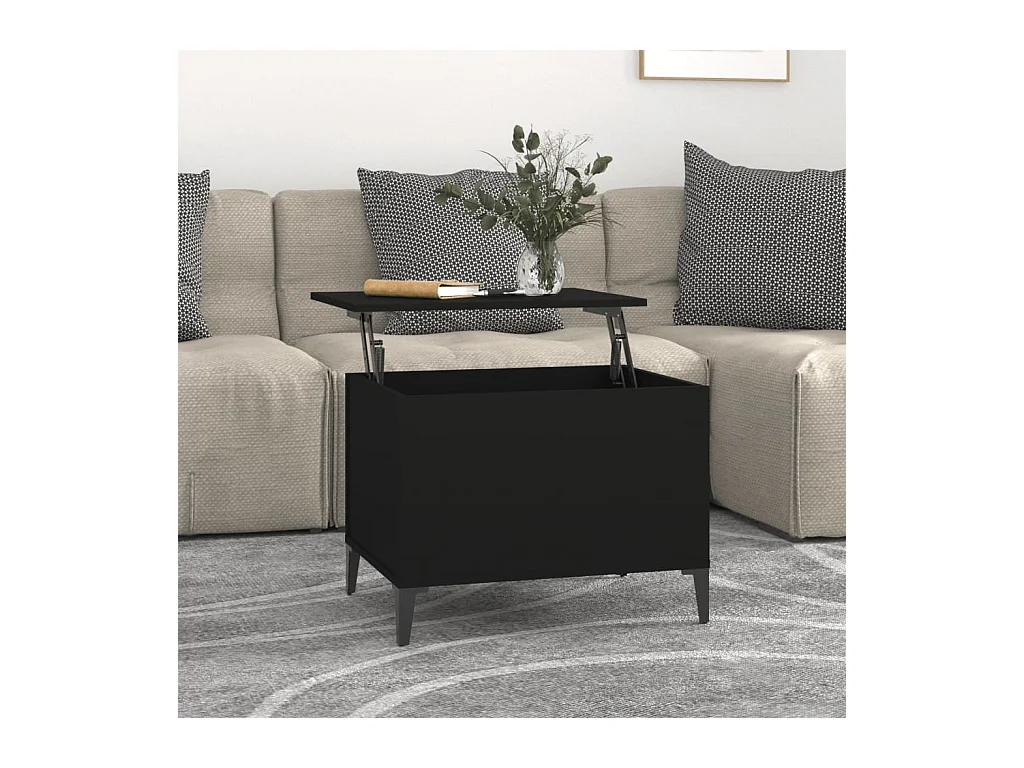 Salontafel Zwart 60x44,5x45 cm Bewerkt hout