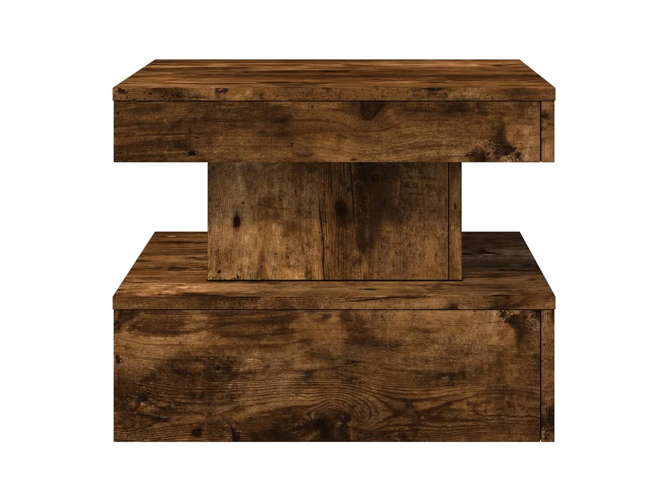 Tavolino con luci LED rovere affumicato 50x50x40 cm