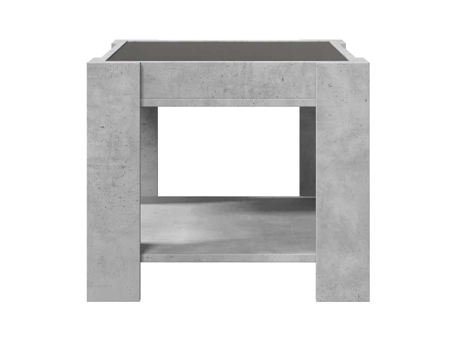 Tavolino grigio cemento con LED 53x53x45 cm in legno ingegnerizzato