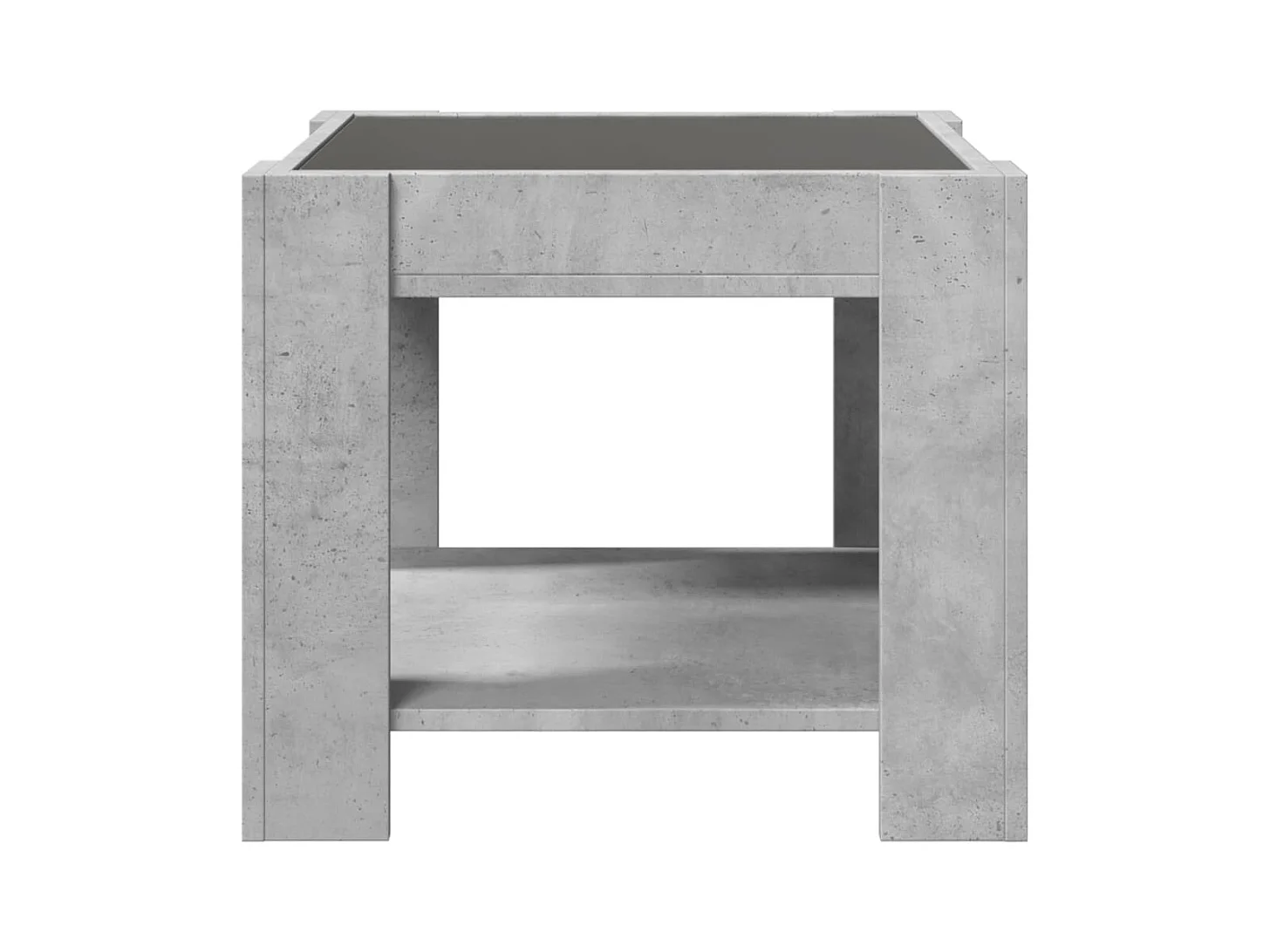 Tavolino grigio cemento con LED 53x53x45 cm in legno ingegnerizzato