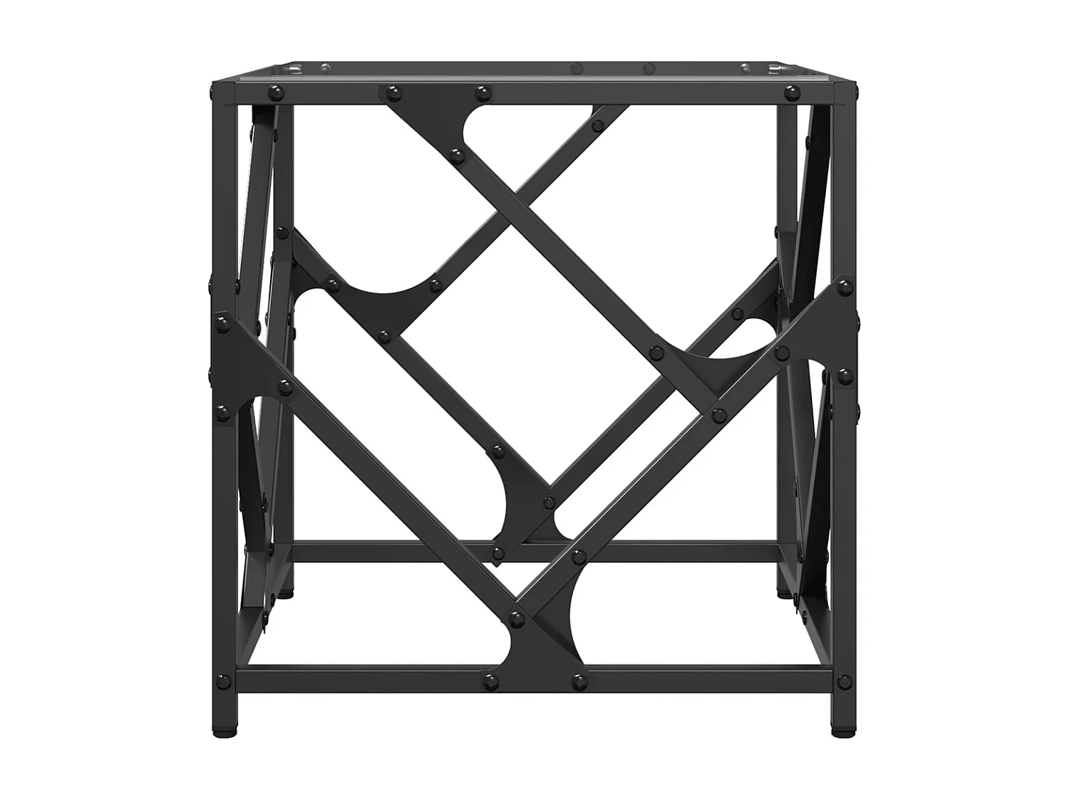 Mesa de centro con tapa de cristal transparente 40x40x41 cm acero