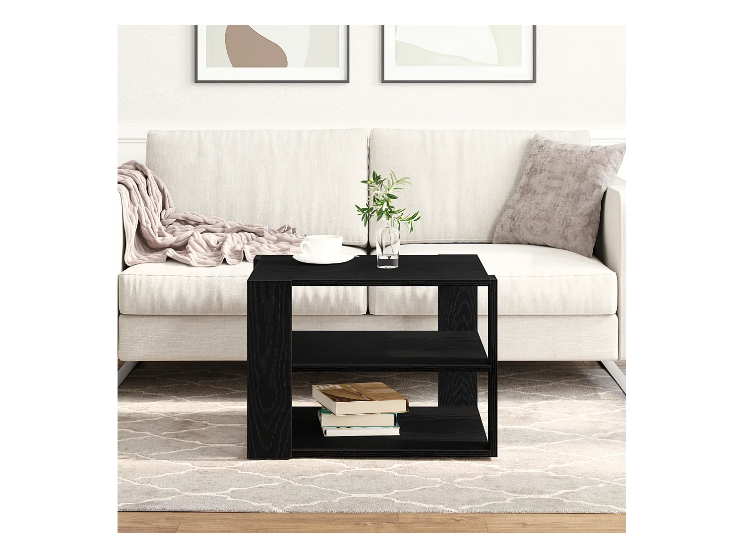 Table basse Bois noir 59,5x59,5x40 cm Bois reconstitué