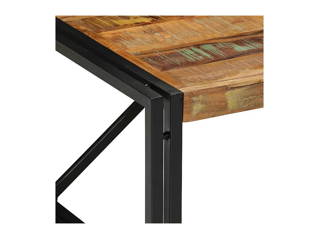 Mesa de centro multicolor 80x80x35 cm madera maciza recuperada