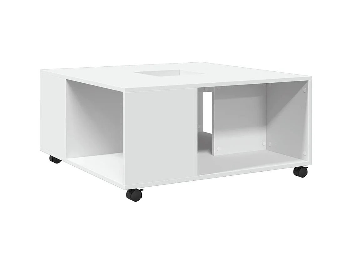 Table basse blanc 80x80x40 cm bois d'ingénierie