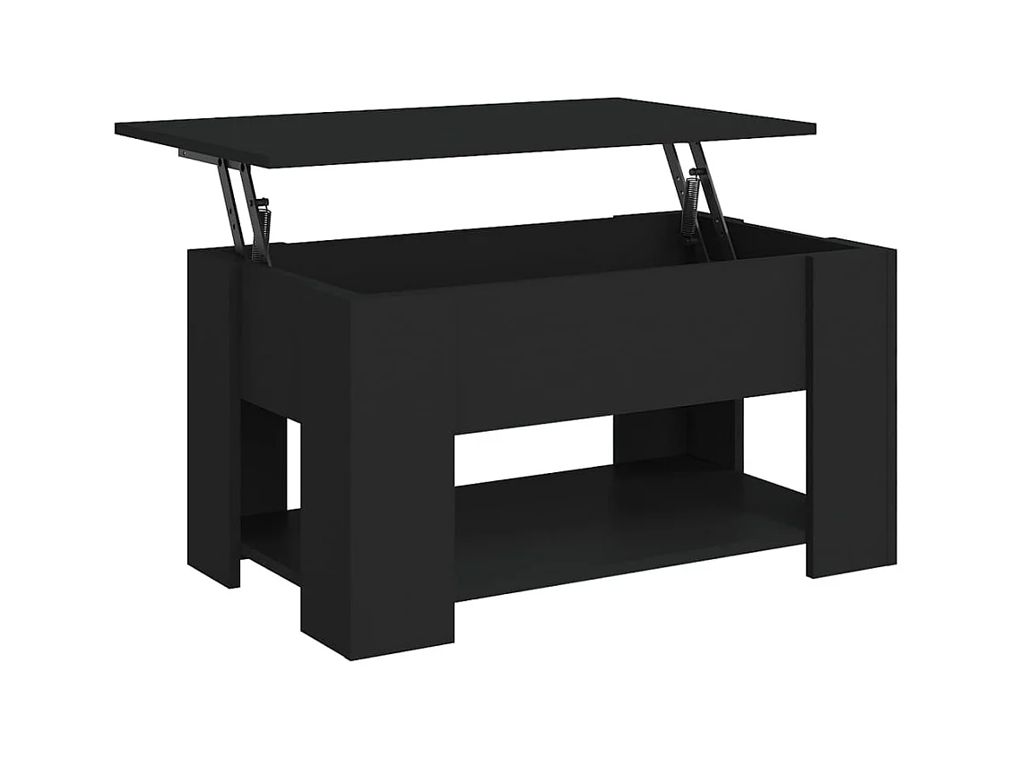 Table basse noir 79x49x41 cm bois d'ingénierie