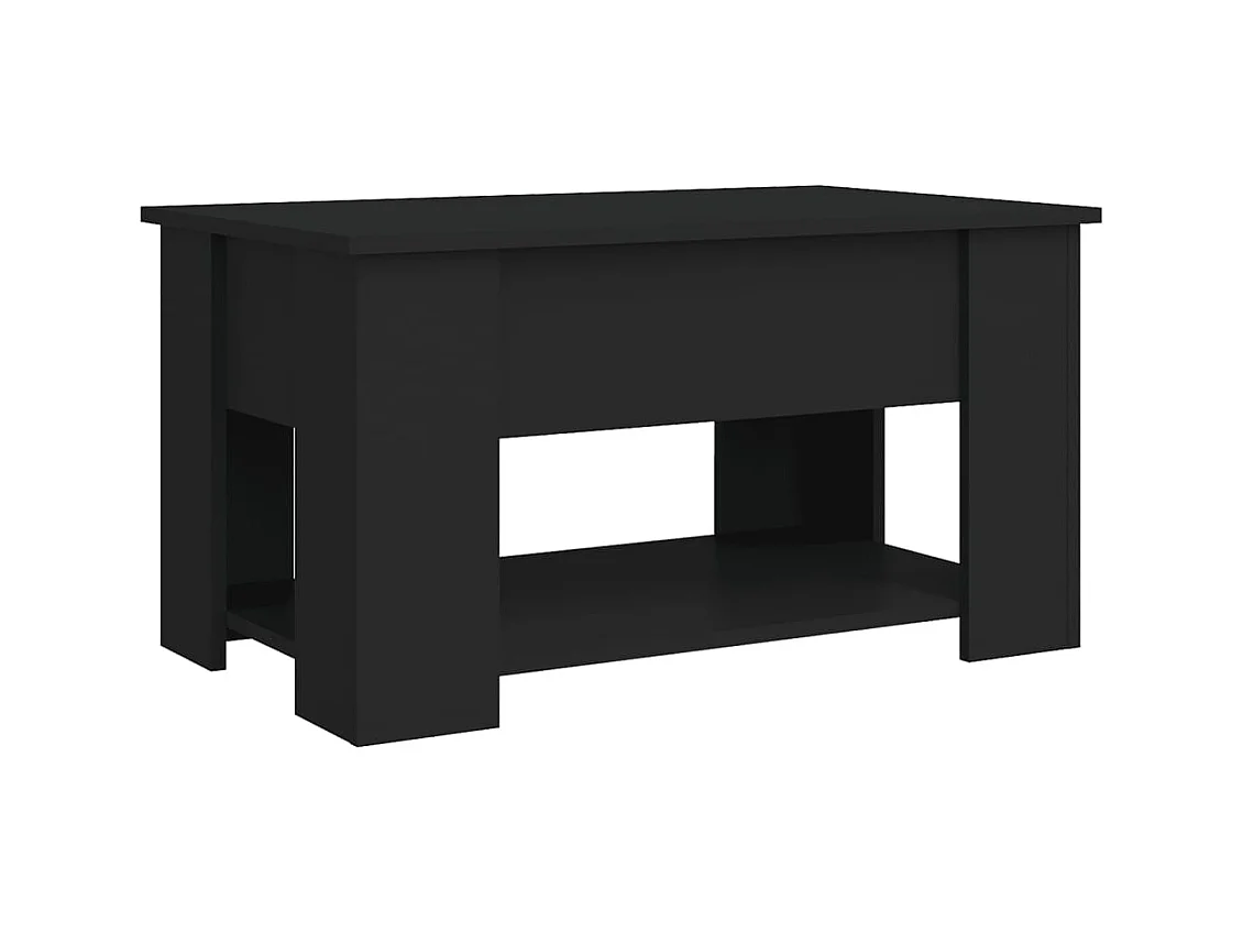 Table basse noir 79x49x41 cm bois d'ingénierie