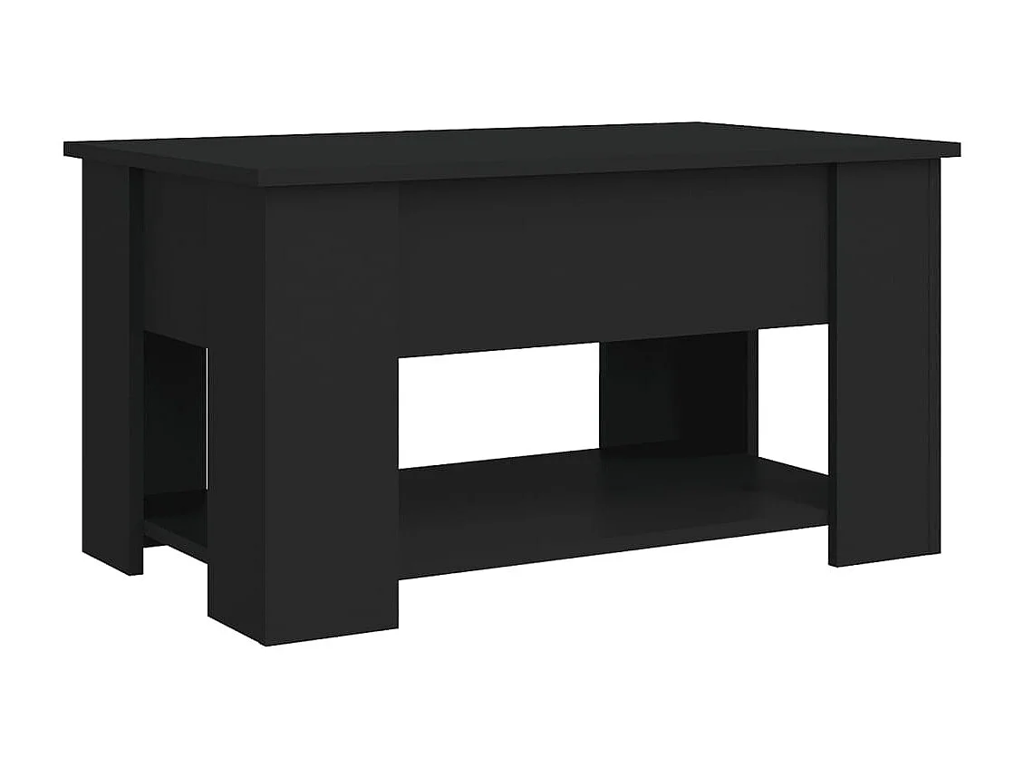 Table basse noir 79x49x41 cm bois d'ingénierie