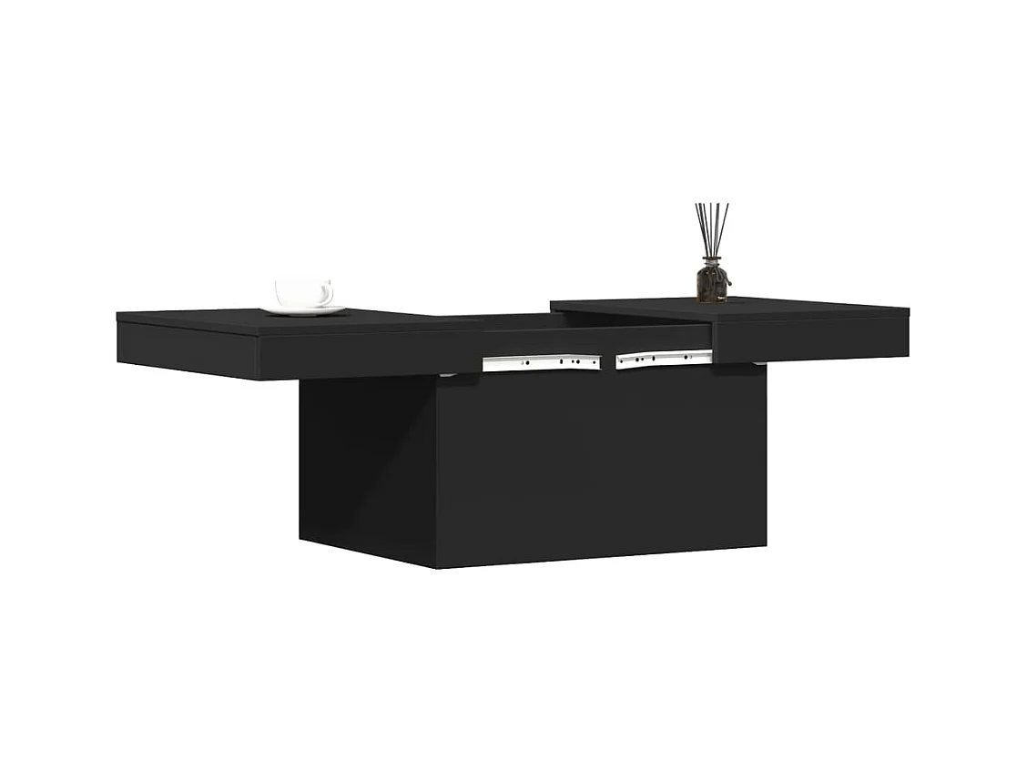 Table basse noir 80x55x40 cm bois d'ingénierie