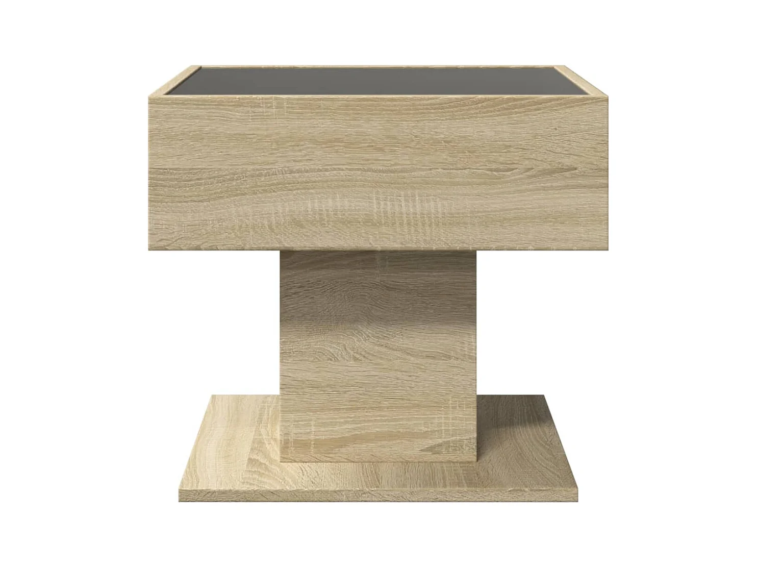 Table basse avec LED chêne sonoma 50x50x45 cm bois d'ingénierie
