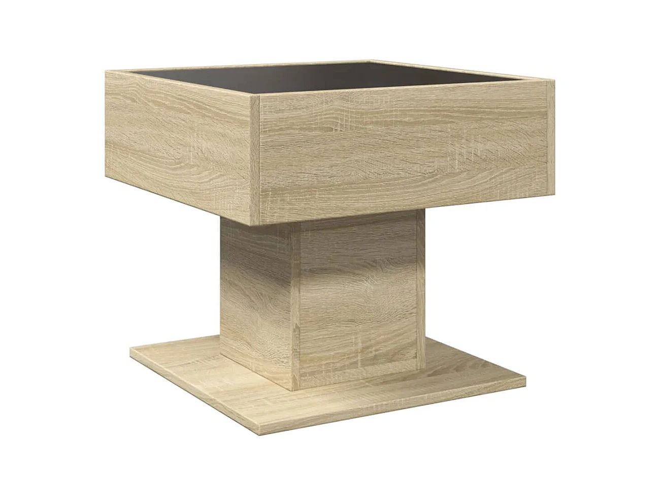 Table basse avec LED chêne sonoma 50x50x45 cm bois d'ingénierie