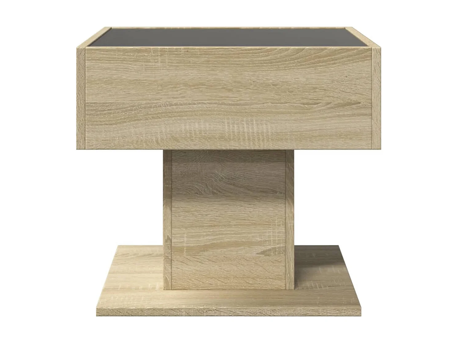 Couchtisch mit LED Sonoma Eiche 50x50x45 cm Holzwerkstoff