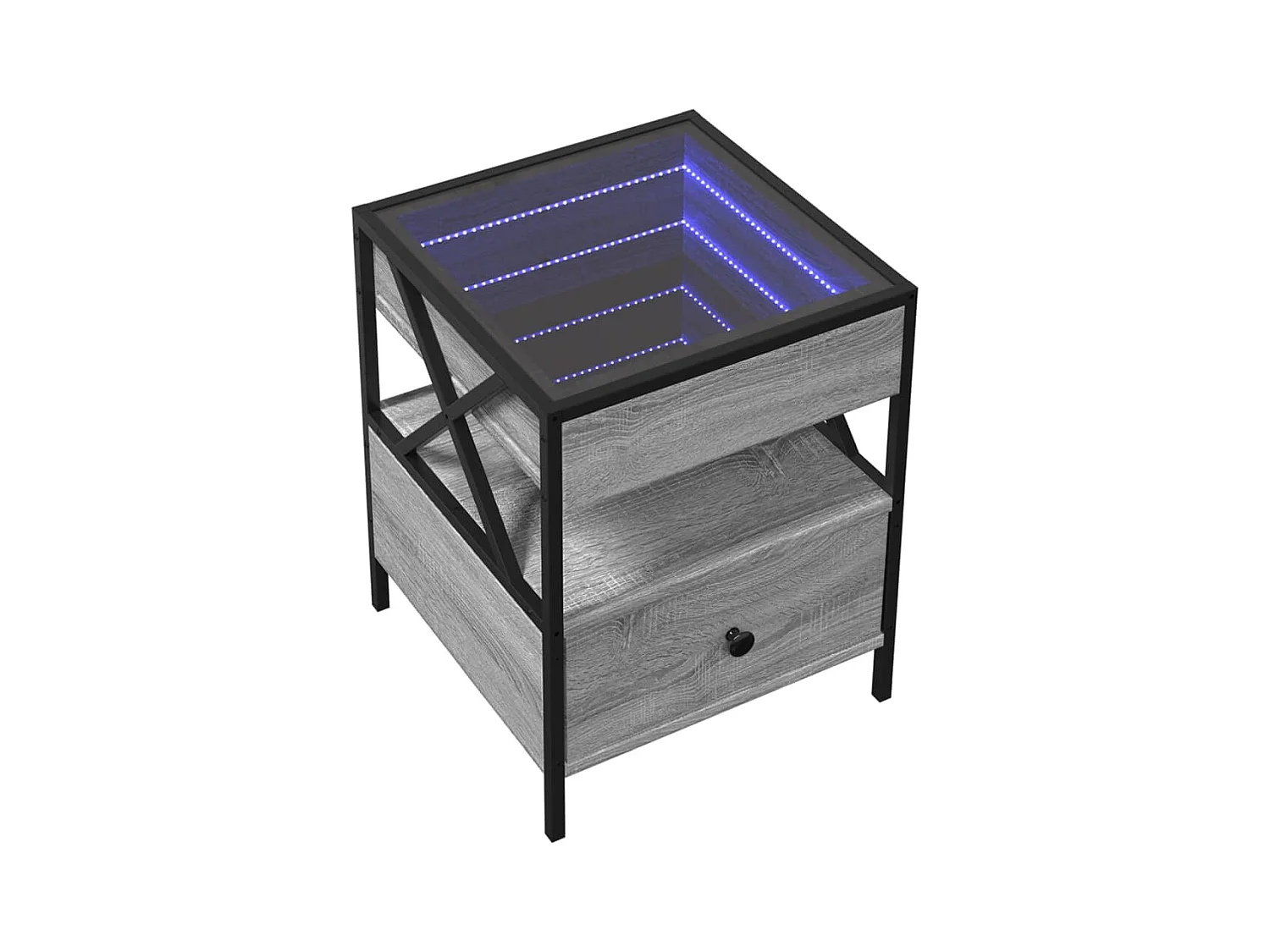 Tavolino da caffè Infinity Sonoma Grey LED 40x40x51 cm