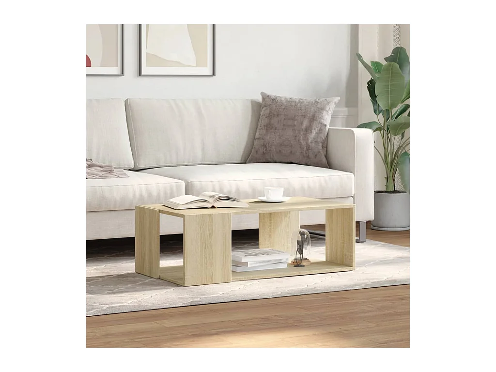 Table basse chêne sonoma 89,5x48x30 cm bois d'ingénierie