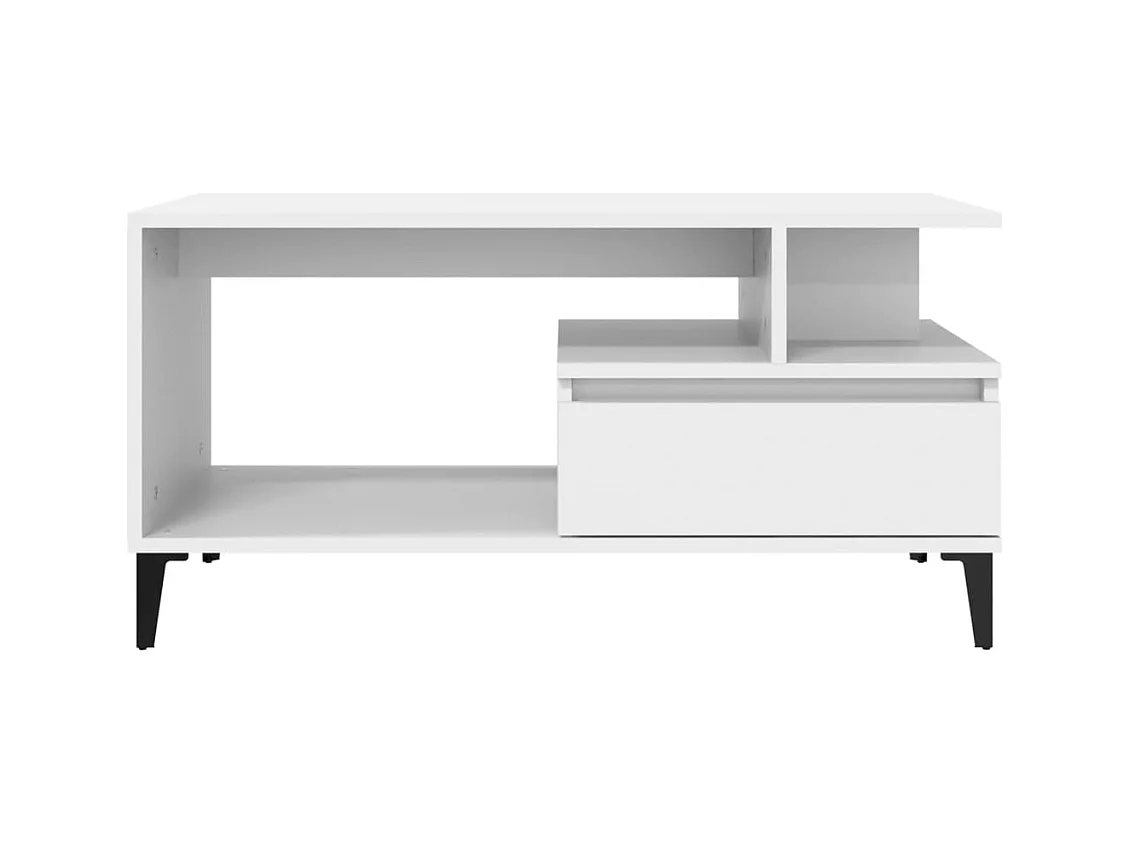 Table basse Blanc 90x49x45 cm Bois d'ingénierie
