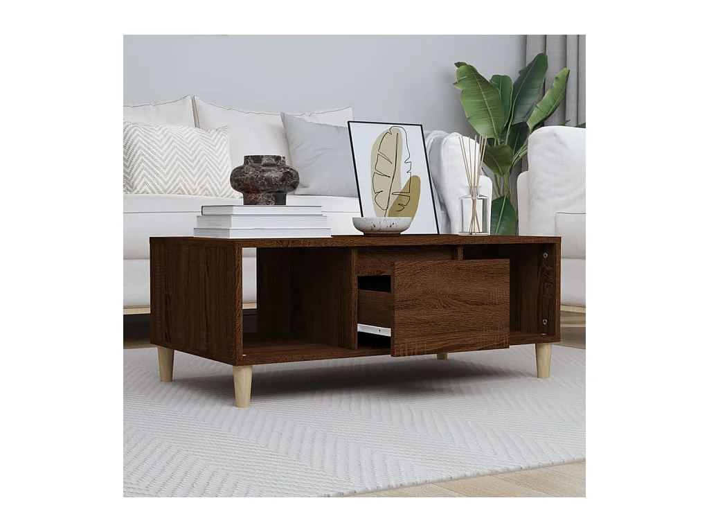Table basse Chêne marron 90x50x36,5 cm Bois d'ingénierie