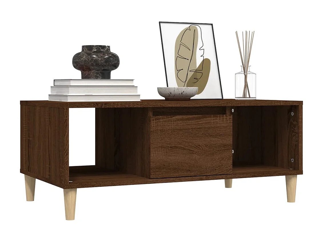 Table basse Chêne marron 90x50x36,5 cm Bois d'ingénierie
