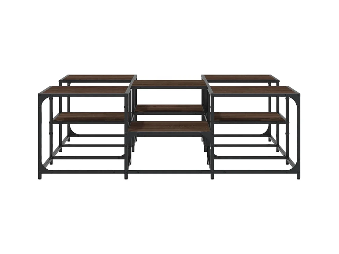 Table basse chêne marron 121x121x40 cm bois d'ingénierie