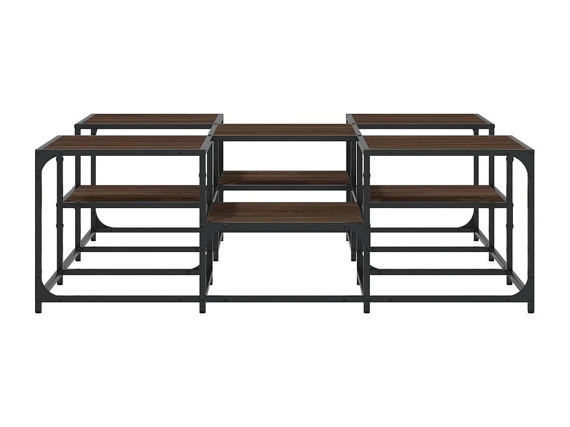 Mesa de centro roble marrón 121x121x40 cm madera de ingeniería