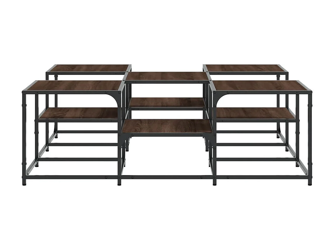 Mesa de centro roble marrón 121x121x40 cm madera de ingeniería