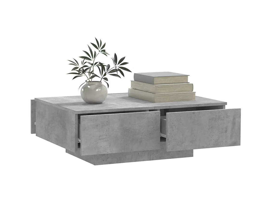 Table basse Gris béton 90x60x31 cm Aggloméré