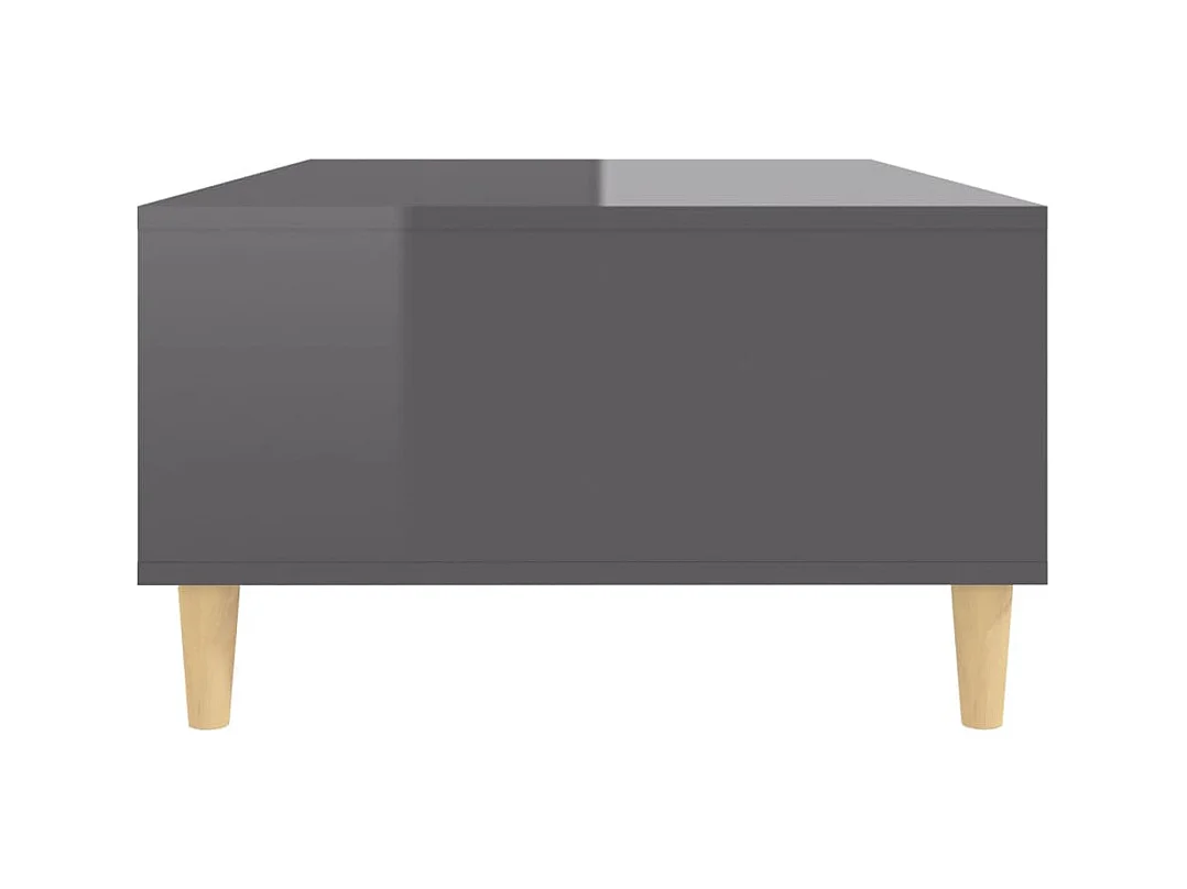 Table basse gris brillant 103,5x60x35 cm bois d'ingénierie